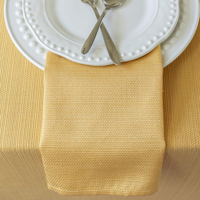 Benson Mills Cameron Textured Fabric Cloth Napkins, for Everyday Home Dining, Parties, Fall, Autumn, Holiday, and Thanksgiving Tablecloths (18" x 18" Napkin Set of 4, Sunshine/Yellow) - Image 4